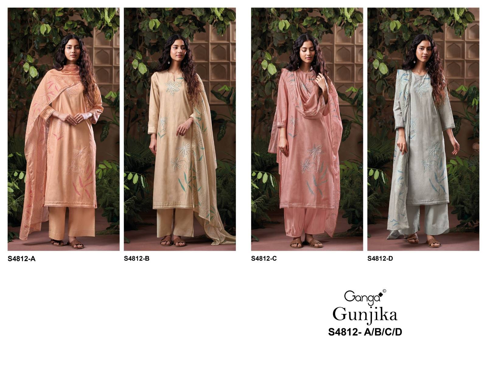 GUNJIKA 4812 By Ganga Fashion Stylish Beautiful Colourful COTTON Dresses At Wholesale Price